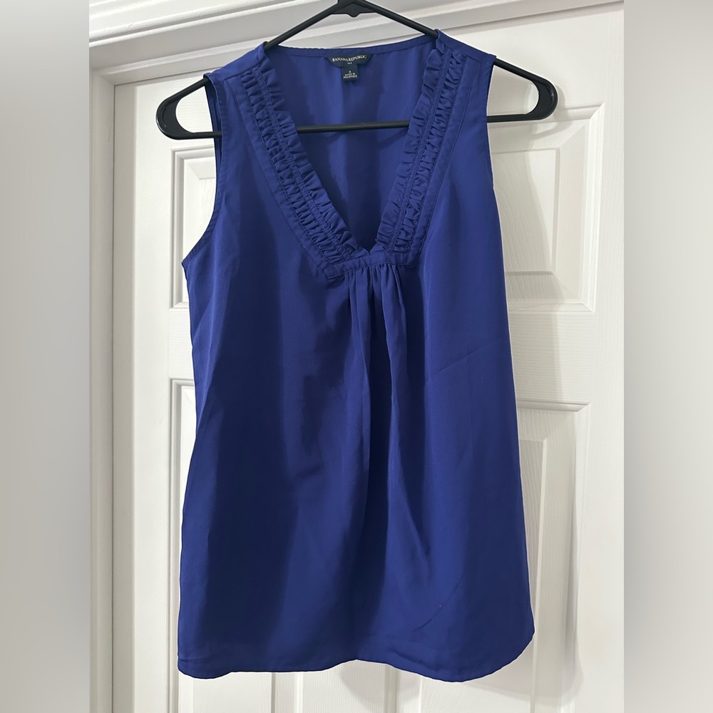 Elegant Blue Sleeveless Top